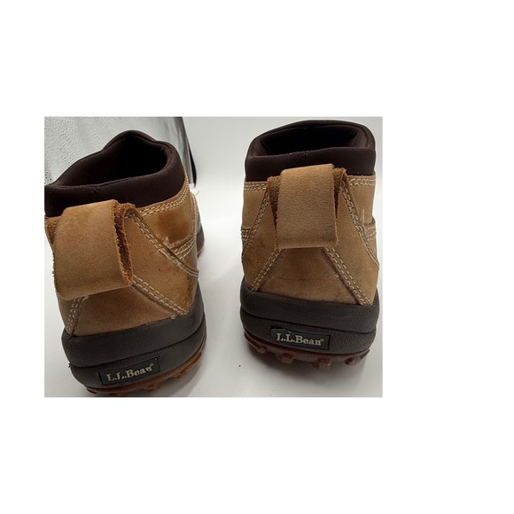 LL Bean Storm Chaser Mens 10.5 Brown Leather Rubber Slip On Duck Boots 0VV92 04 - Picture 5 of 8